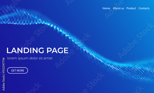 Blue technological particle vector illustration background