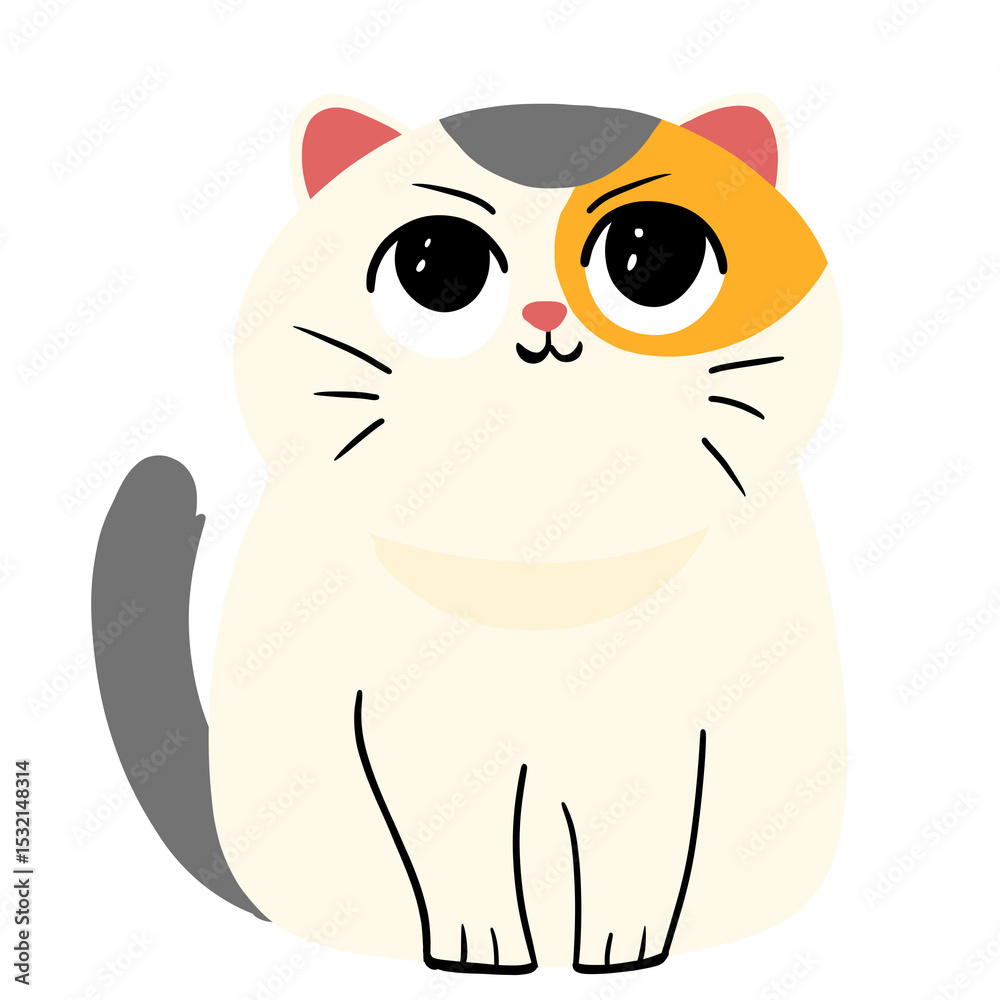 Obraz premium Cute Cat Illustration - Adorable Cartoon Kitten Clipart for Print and Web png transparent