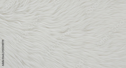 White Faux Fur Texture Close Up
