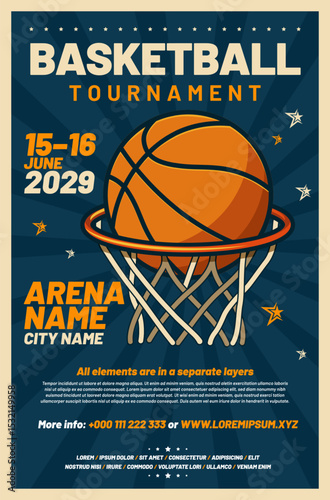 Exciting Basketball Tournament Promotional Poster