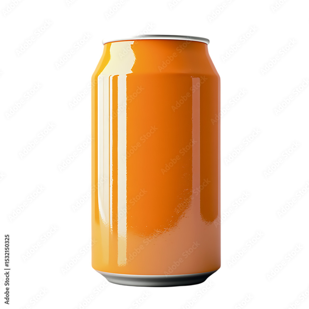 Fototapeta premium Orange Soda Can on Transparent Background.