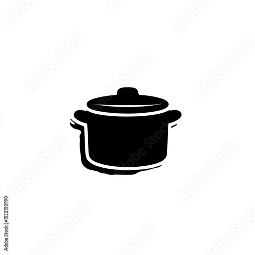 Minimalist Saucepan Cooking Pot Icon. This clean and modern design is versatile for various uses, including kitchen themes, cooking apps, food blogs