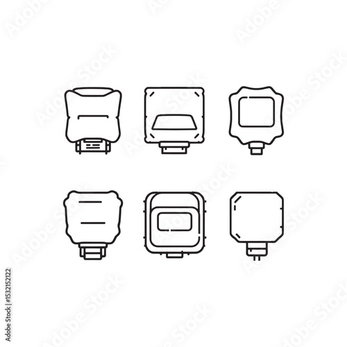 Vehicle airbag deployment vector drawing