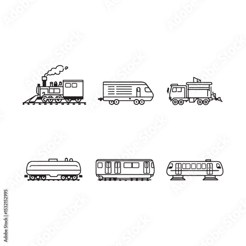 vintage railway engine sketch elegant minimal line illustration