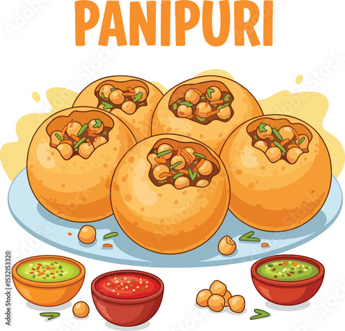 Delicious Panipuri Illustrations for Indian Street Food Lovers