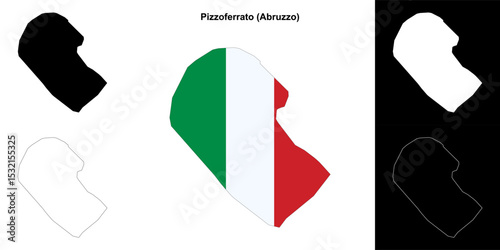 Pizzoferrato (Abruzzo) outline map set