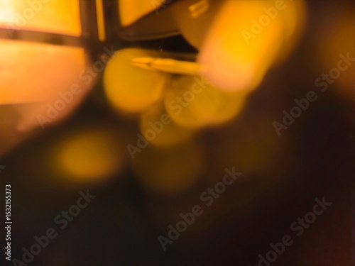 Orange, yellow, classic and romantic light effect background, night light.