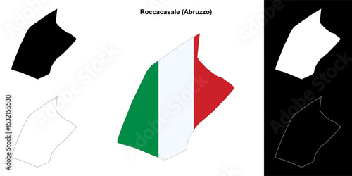 Roccacasale (Abruzzo) outline map set
