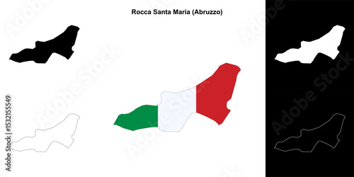 Rocca Santa Maria (Abruzzo) outline map set