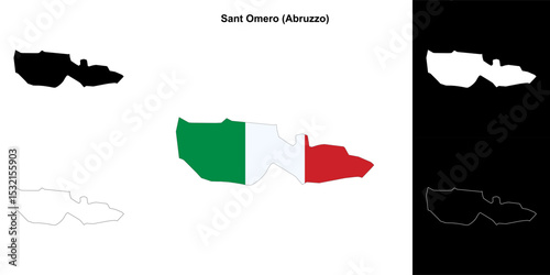 Sant Omero (Abruzzo) outline map set
