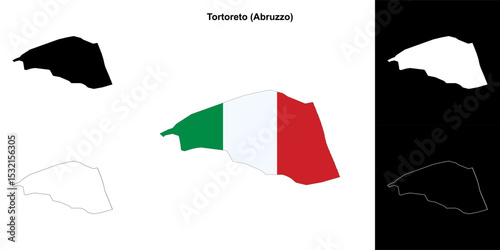 Tortoreto (Abruzzo) outline map set