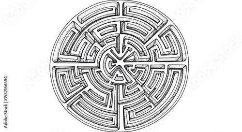 A golden Easter egg maze illustration symbolizes the puzzle of finding one's path amidst festive confusion