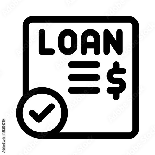 Loan approval line icon