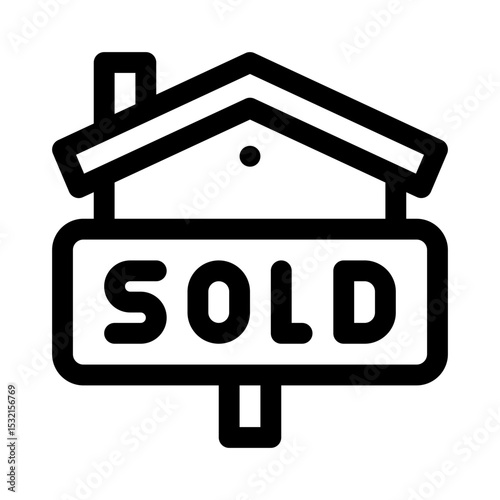 Sold sign line icon