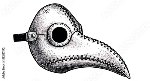 Plague Doctor's Mask: This evocative image showcases a classic plague doctor mask, a potent symbol of a dark and intriguing chapter in history.