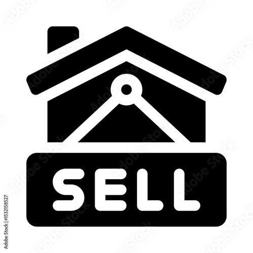 Home selling glyph icon