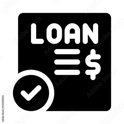 Loan approval glyph icon