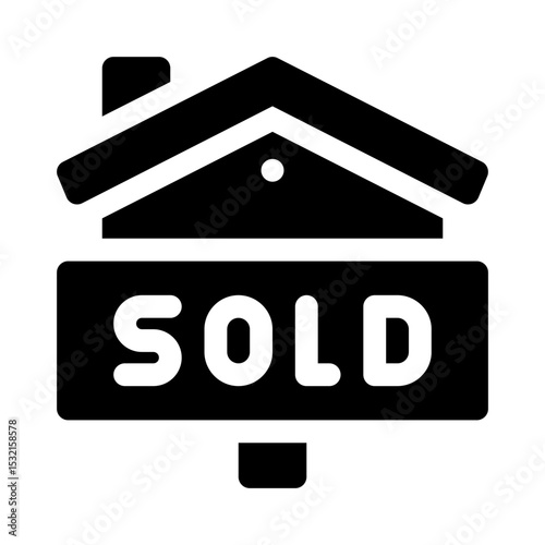 Sold sign glyph icon
