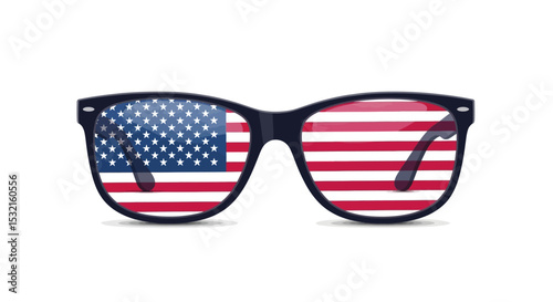 Smart Glasses Showing American Flag