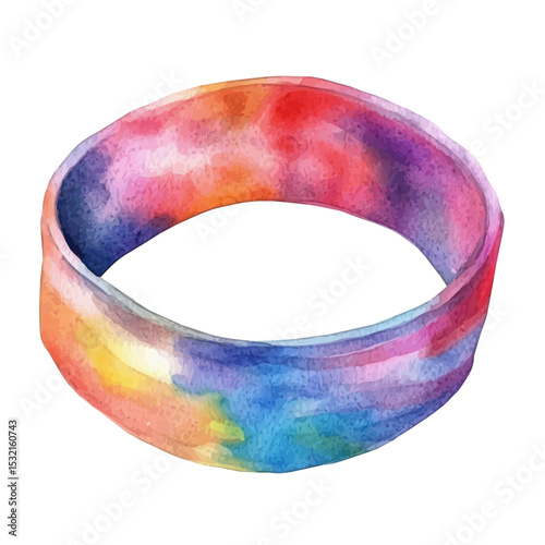 Wristband, watercolor drawing vector, isolated on a white background.