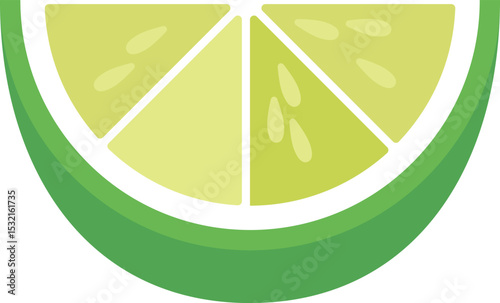 Vector illustration of a fresh lime. Clean, flat design suitable for juice, summer, and healthy food concepts. Easy to recolor as lemon. Fresh market visuals, seasonal promotions
