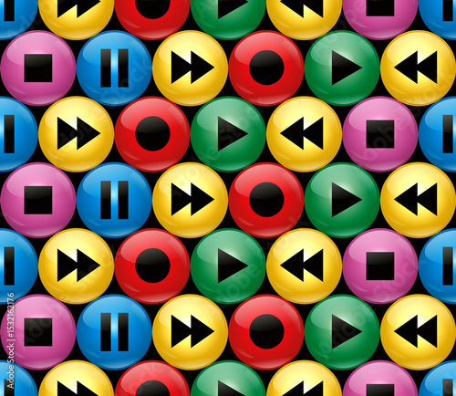 Seamless background with colored buttons.
