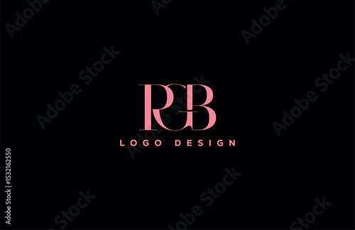 Modern pink monogram logo with elegant serif initials on black background, ideal for luxury fashion branding, boutique identity, or feminine business design