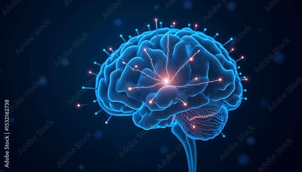 Fototapeta premium Brain activity with neural network