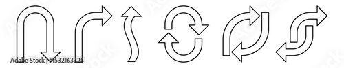 arrow sign outline design set