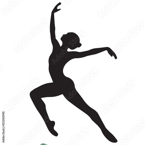 Silhouette of a ballerina in a dynamic pose