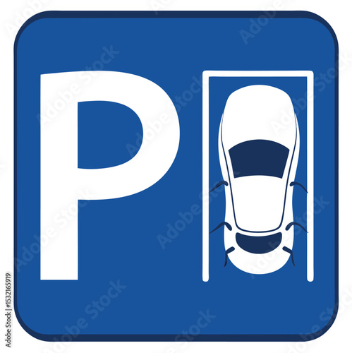Blue parking sign. Vector illustration