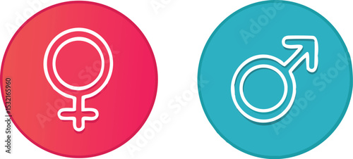 Gender icon. male and female sex sign. Vector illustration