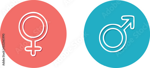 Gender icon. male and female sex sign. Vector illustration