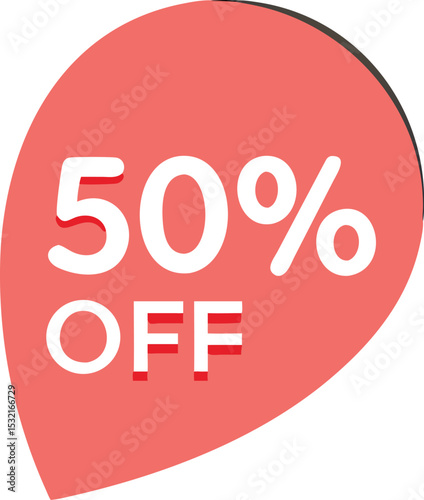 Special offer 50 percent off. Sale tag. Vector illustration