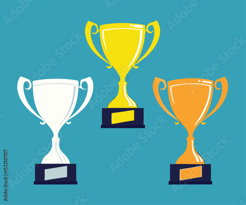 Trophy cups. Vector