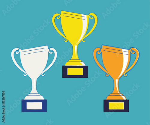 Trophy cups. Vector