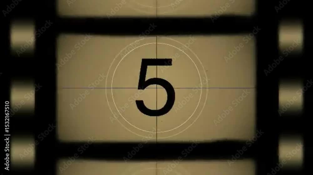 Old Film Countdown, sepia-toned, for video intros