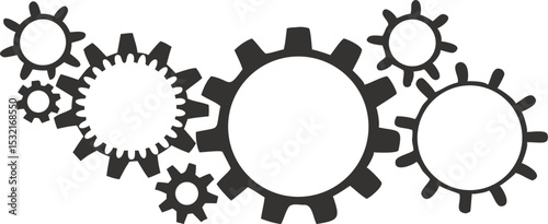 Gears on white background. Vector illustration
