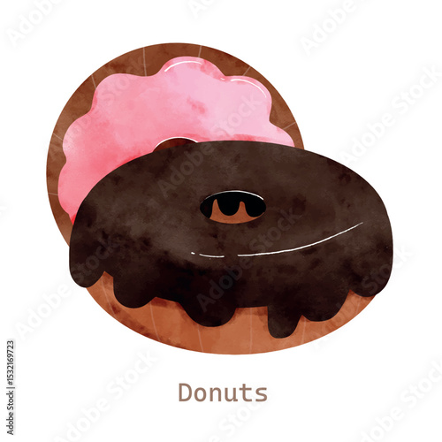 Strawberry and chocolate donut