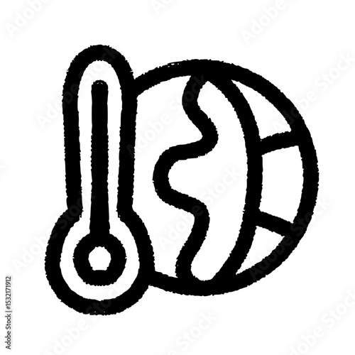 Global Warming Icon Handdrawn