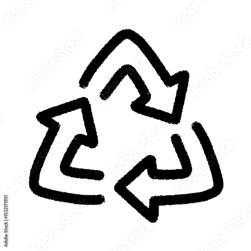 Recycle Symbol Icon Handdrawn