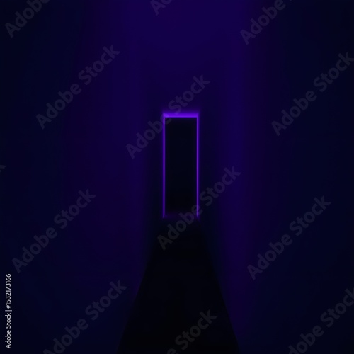 A narrow passageway lit by deep purple tones, leading to an unseen end.