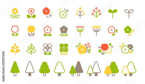 花　木　植物のアイコン