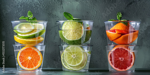 Stacked Citrus Delight with Mint

