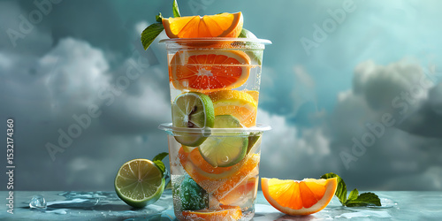 Citrus Layers Beneath Stormy Skies

