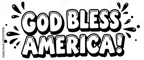 God Bless America patriotic graphic design with no demographic details in a simple graphic design setting.