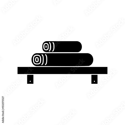 Clean and modern towel storage logo for bathroom, spa, or hotel service visuals.

