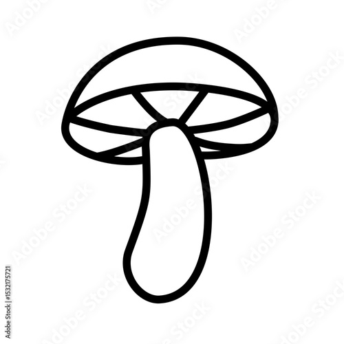 Mushrooms Outline Drawn