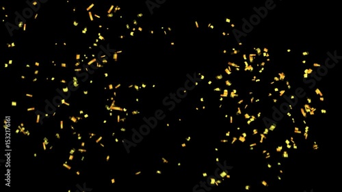 three count down with confetti in the end 4k video in black screen