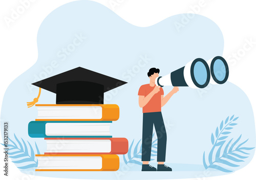 Online education from home to home. Website development, e-learning and mobile site development concepts. The young man sat reading.


